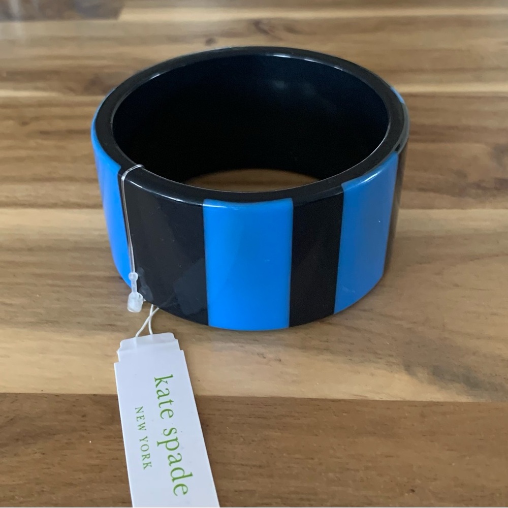 Kate Spade Bronwyn Bangle Bracelet Royal Blue Stripes jewelry New with tags